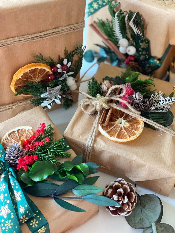 Handmade gift box "Forest witch" - gothic set of headpiece, circle earrings and ring – handmade floral hair accessory by magaela