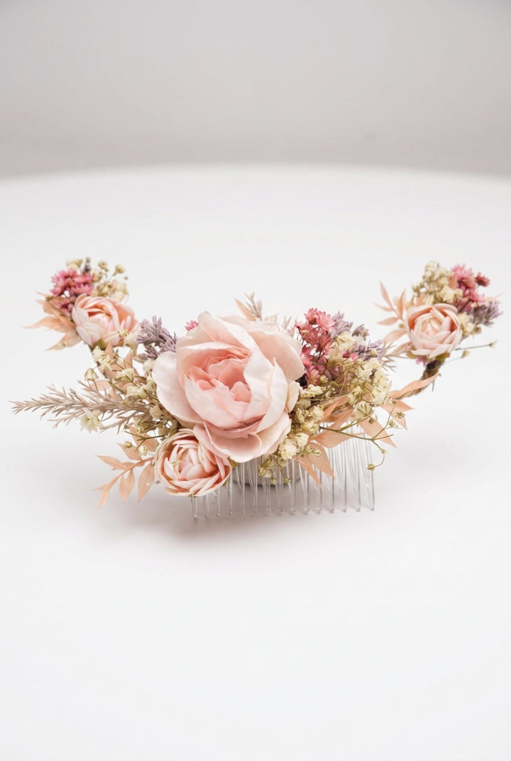 Romantic Floral Hair Comb - Jeanne Dordian Collection – handmade floral hair accessory by magaela