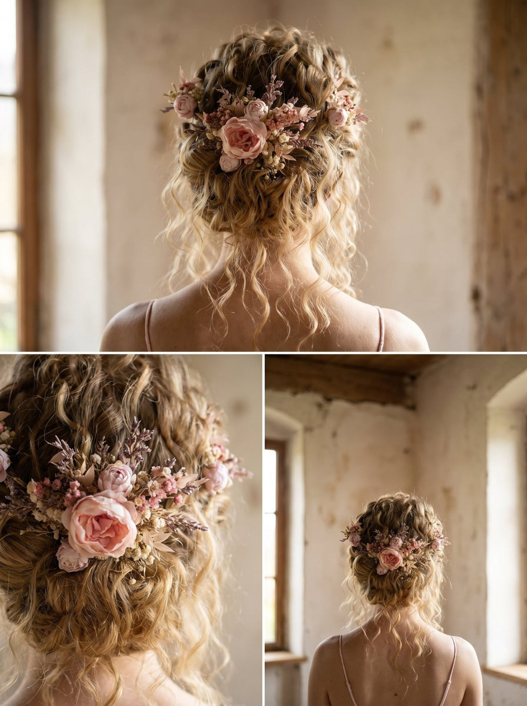 Romantic Floral Hair Comb - Jeanne Dordian Collection – handmade floral hair accessory by magaela