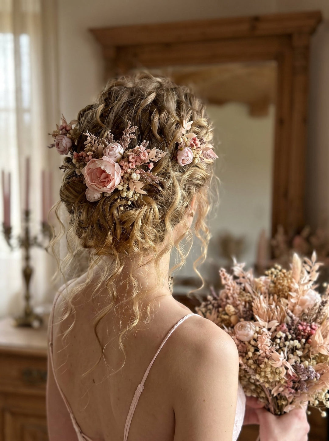 Romantic Floral Hair Comb - Jeanne Dordian Collection – handmade floral hair accessory by magaela