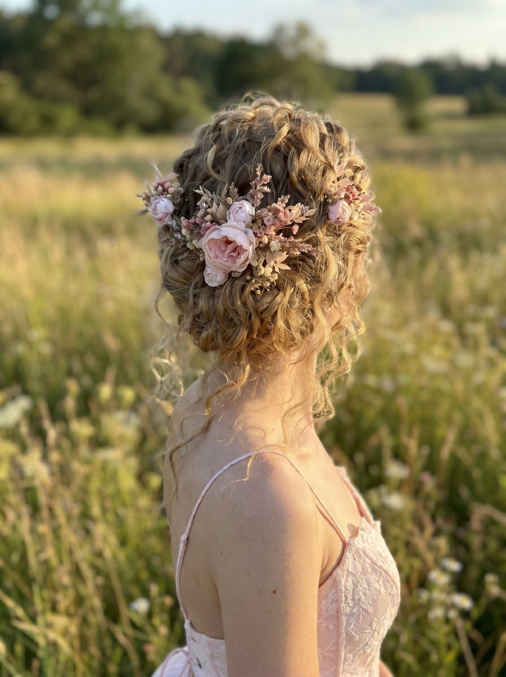 Romantic Floral Hair Comb - Jeanne Dordian Collection – handmade floral hair accessory by magaela