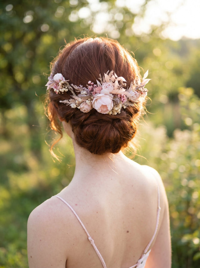 Romantic Floral Hair Comb - Jeanne Dordian Collection – handmade floral hair accessory by magaela