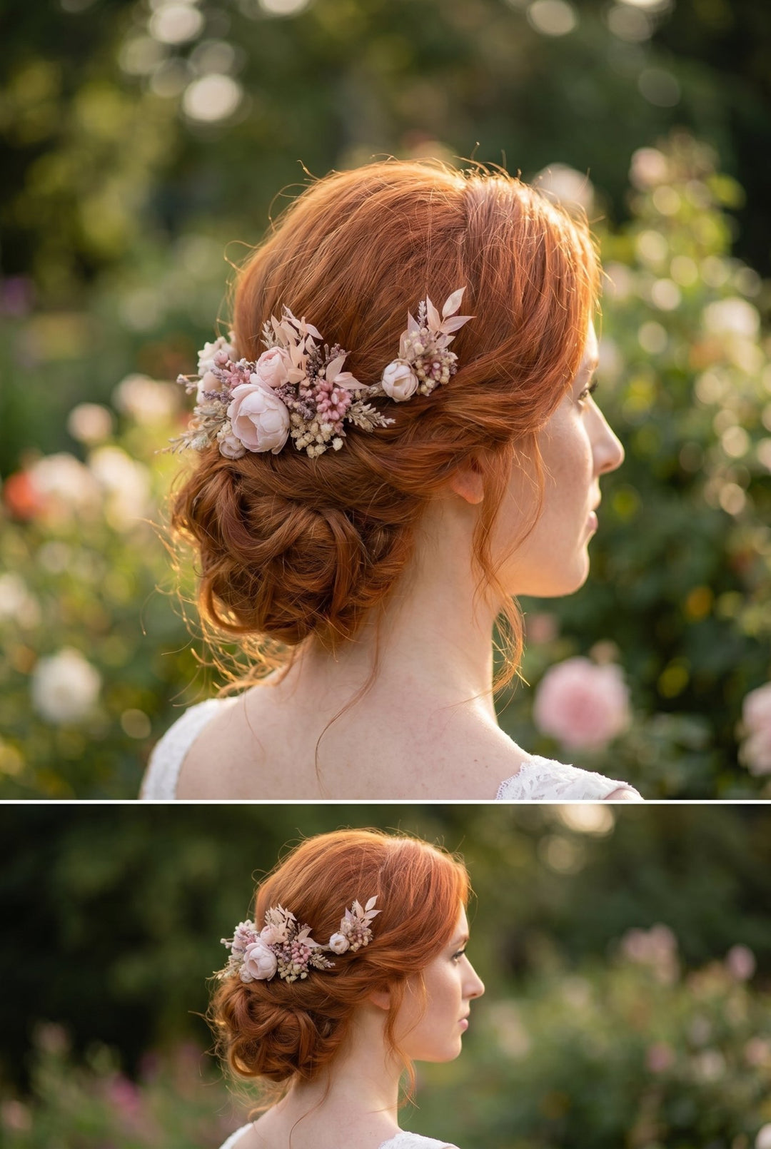 Romantic Floral Hair Comb - Jeanne Dordian Collection – handmade floral hair accessory by magaela