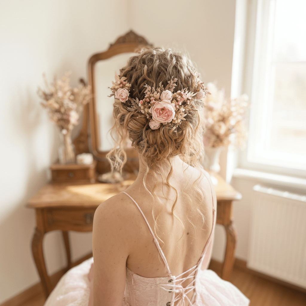 Romantic Floral Hair Comb - Jeanne Dordian Collection – handmade floral hair accessory by magaela