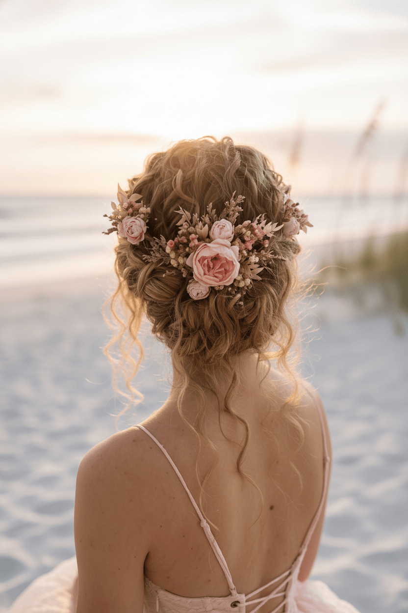 Romantic Floral Hair Comb - Jeanne Dordian Collection – handmade floral hair accessory by magaela