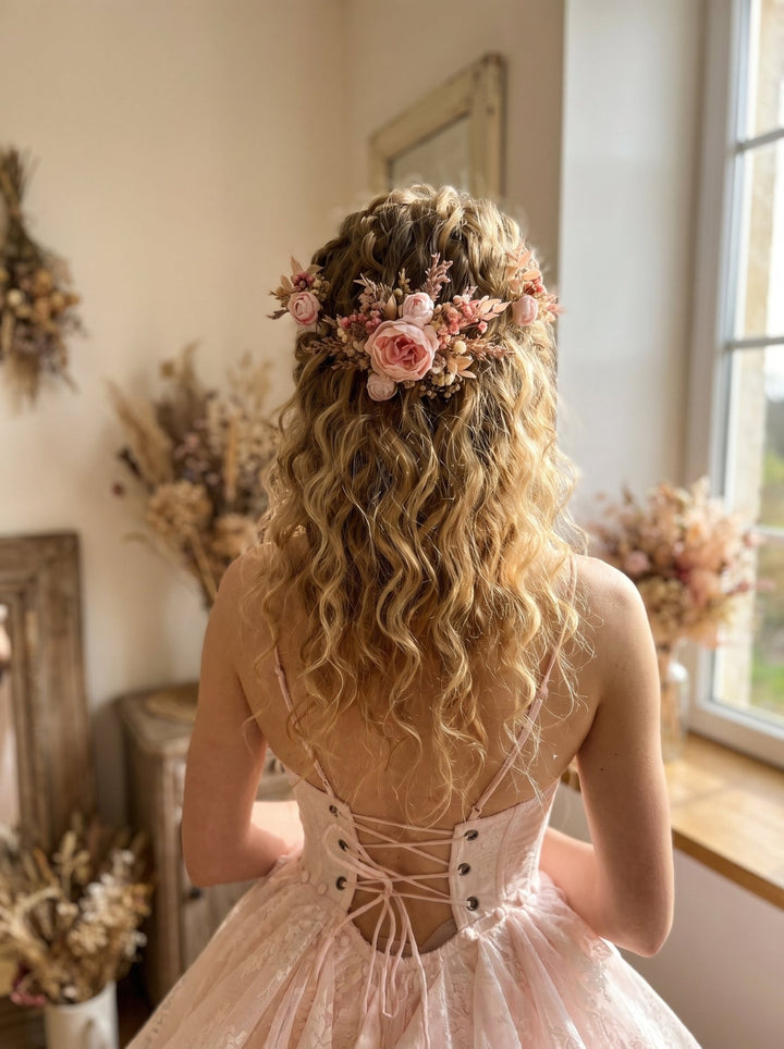 Romantic Floral Hair Comb - Jeanne Dordian Collection – handmade floral hair accessory by magaela