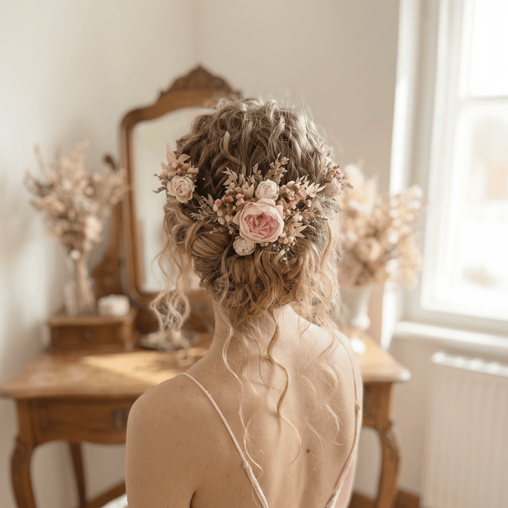 Romantic Floral Hair Comb - Jeanne Dordian Collection – handmade floral hair accessory by magaela