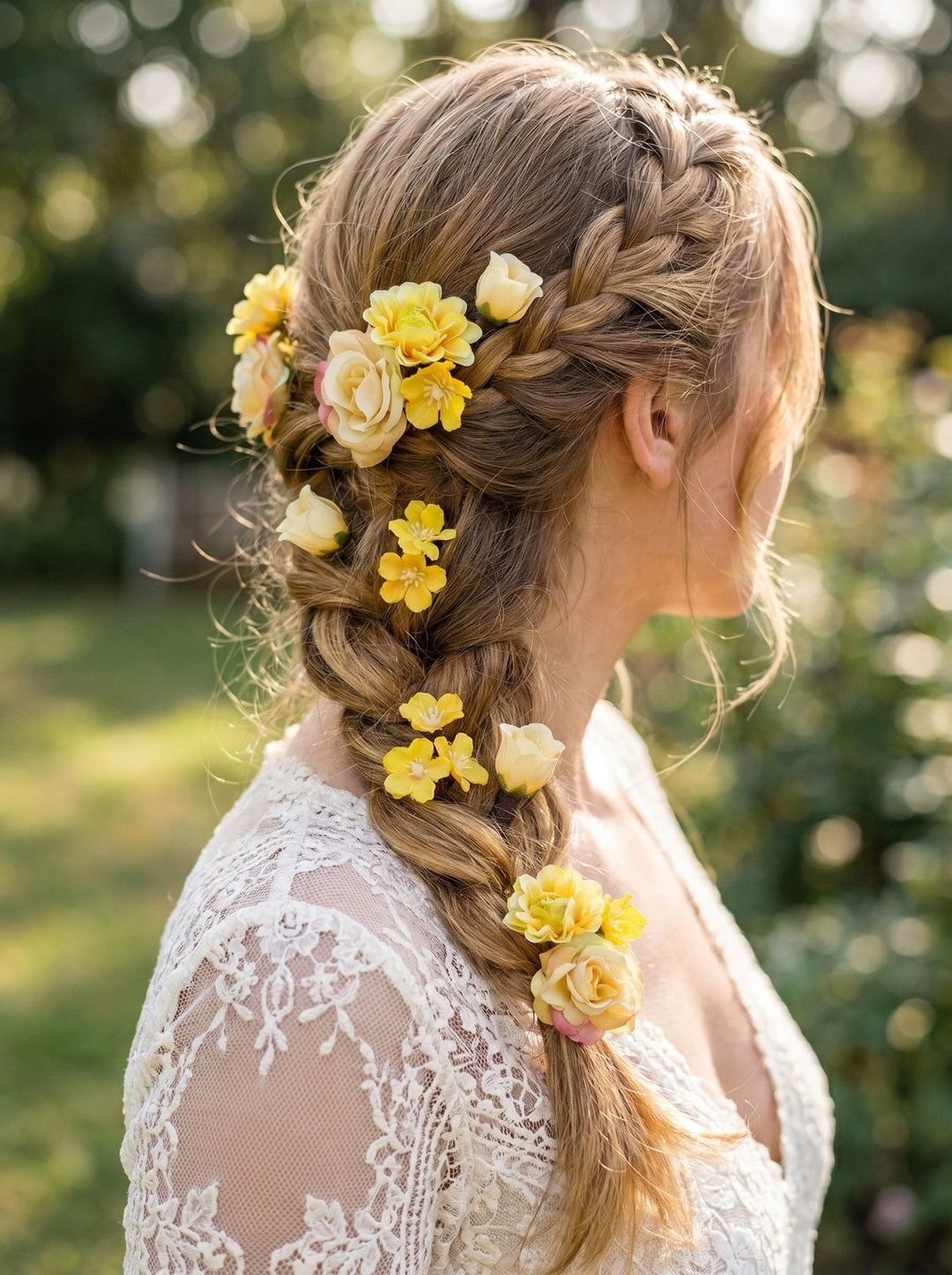 Yellow Flower Hair Pins: Spring Wedding Bridal Hair Accessories – handmade floral hair accessory by magaela