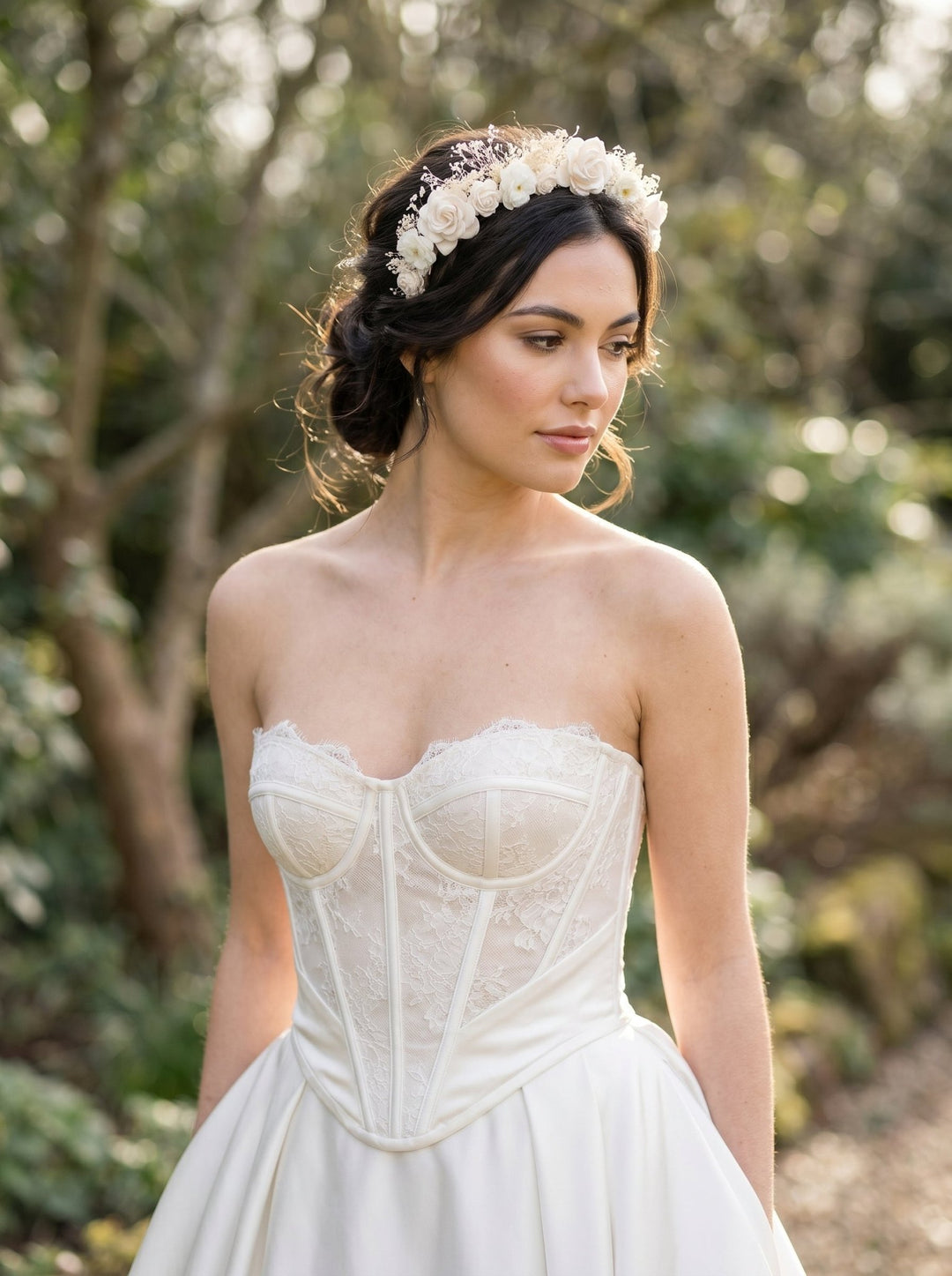 Off white Rose Flower Headband: Bridal Hair Jewelry – handmade floral hair accessory by magaela