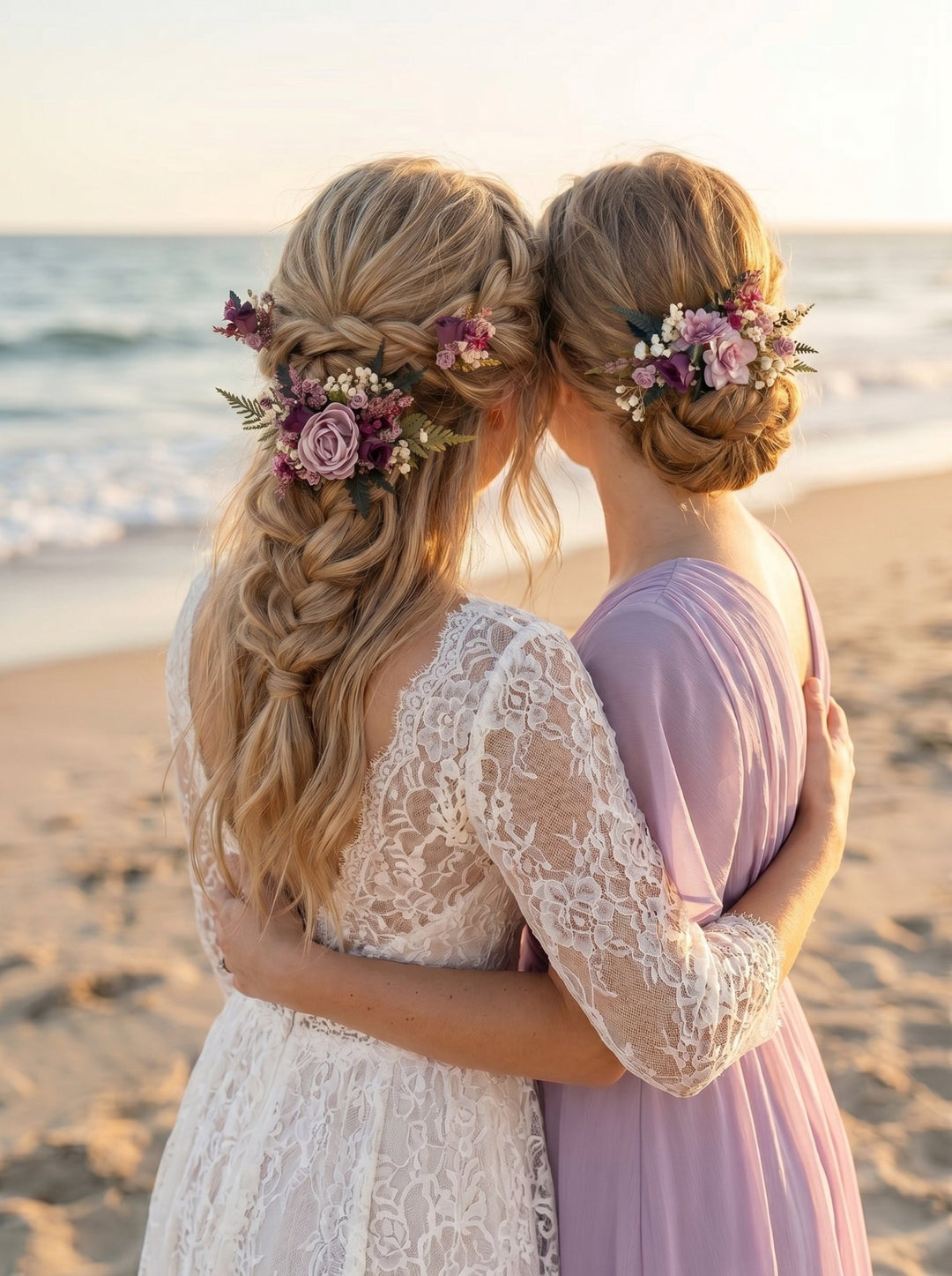 Purple Flower Hair Comb: Romantic Bridal Hair Accessories – handmade floral hair accessory by magaela