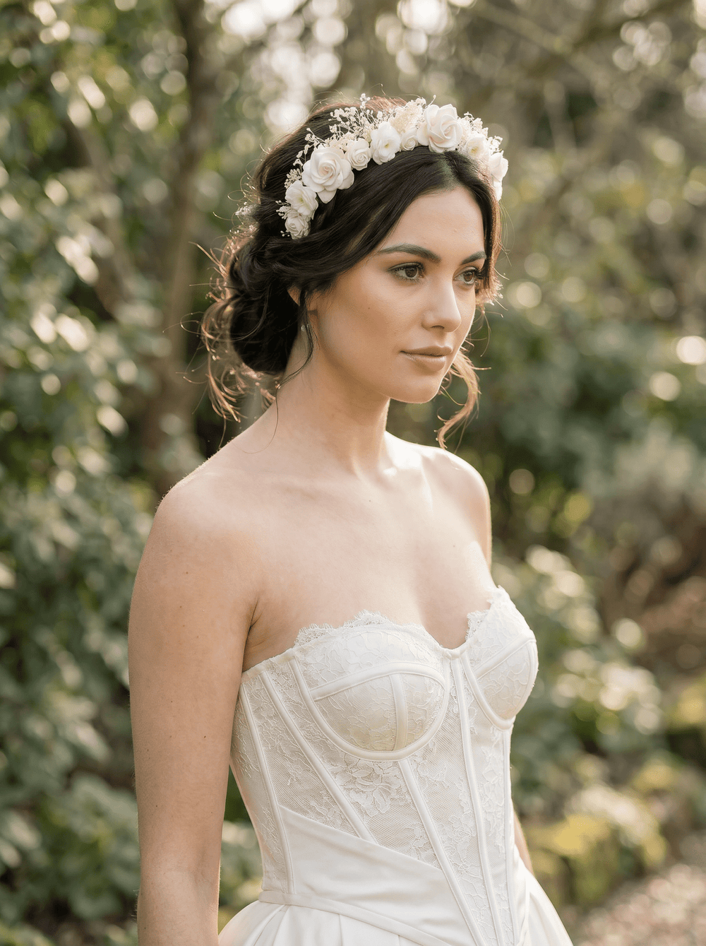 Off white Rose Flower Headband: Bridal Hair Jewelry – handmade floral hair accessory by magaela