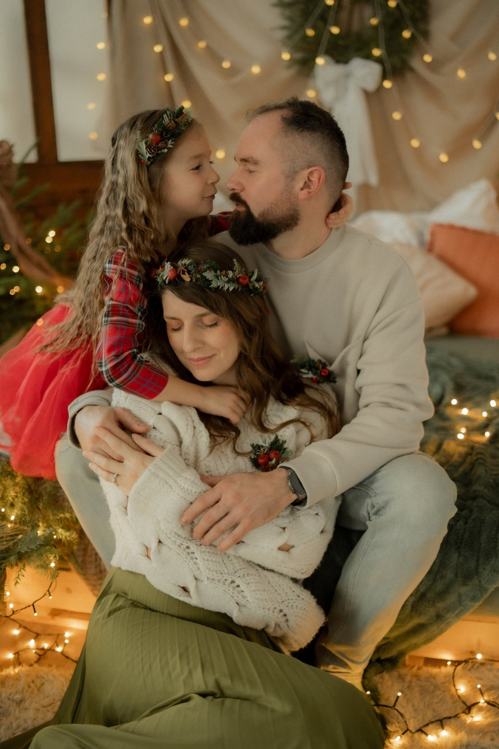 Christmas Headband on the side with red apples and cinnamon: Winter Floral Hair Accessory (Copy) – handmade floral hair accessory by magaela