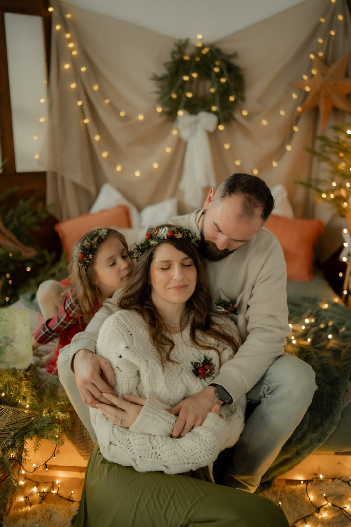 Christmas Headband on the side with red apples and cinnamon: Winter Floral Hair Accessory (Copy) – handmade floral hair accessory by magaela