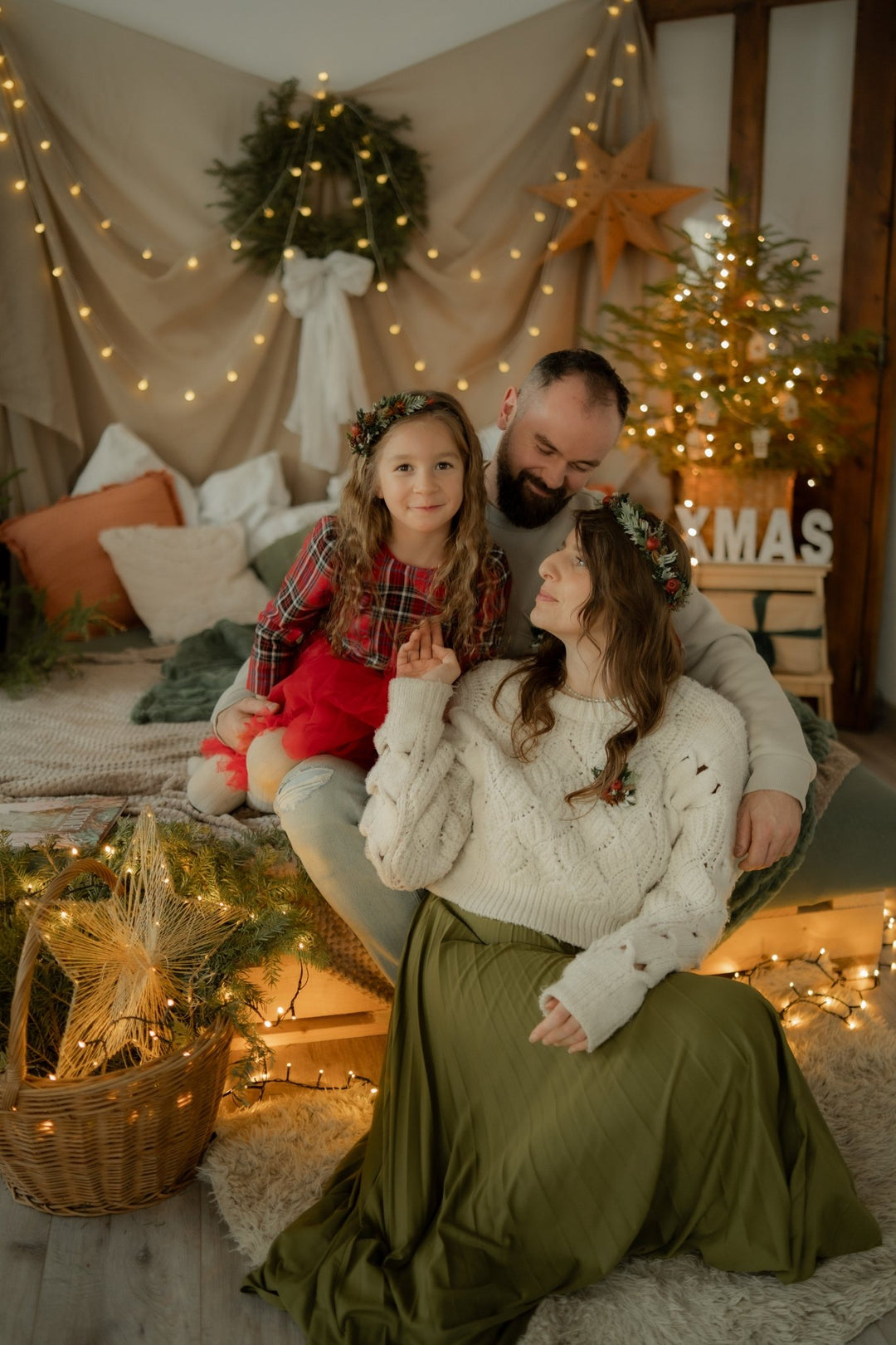 Christmas Headband on the side with red apples and cinnamon: Winter Floral Hair Accessory (Copy) – handmade floral hair accessory by magaela