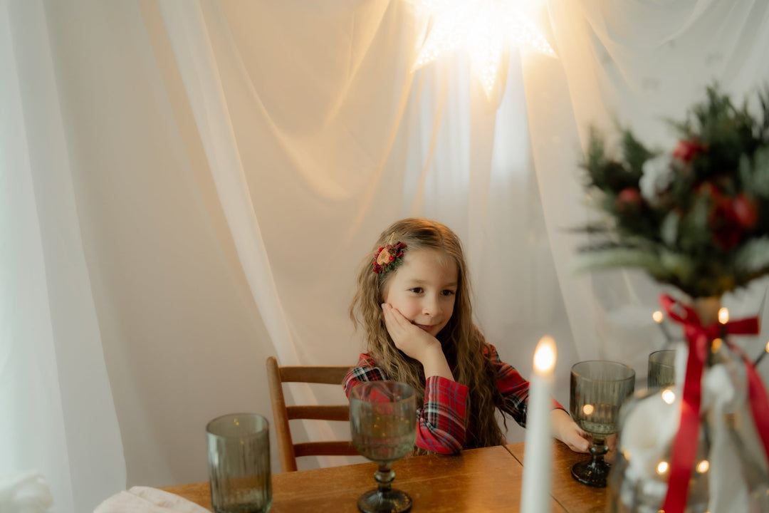 Gingerbread heart Christmas Hair Clip with berries : Holiday Accessory – handmade floral hair accessory by magaela