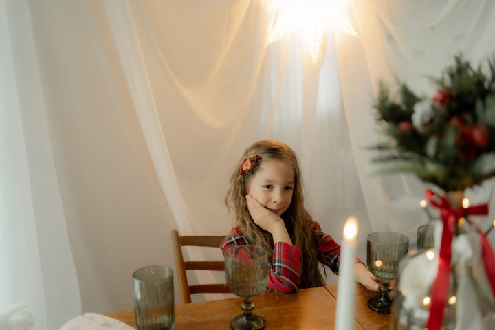 Gingerbread heart Christmas Hair Clip with berries : Holiday Accessory – handmade floral hair accessory by magaela