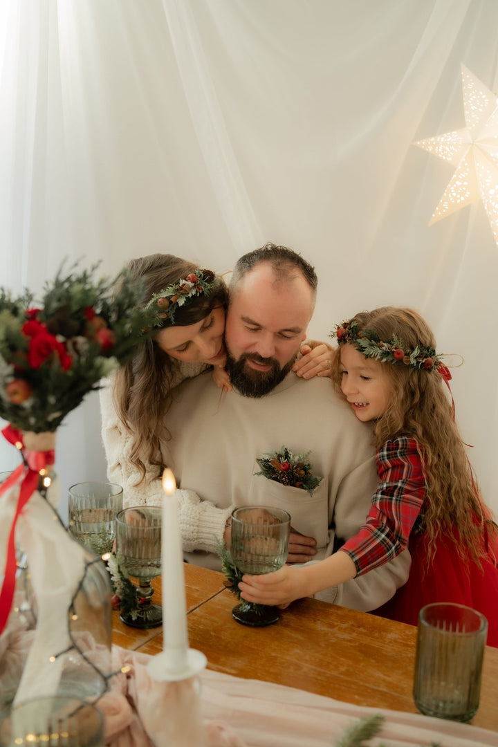 Christmas Pocket Boutonniere with red apple: Woodland Wedding Groom Corsage – handmade floral hair accessory by magaela