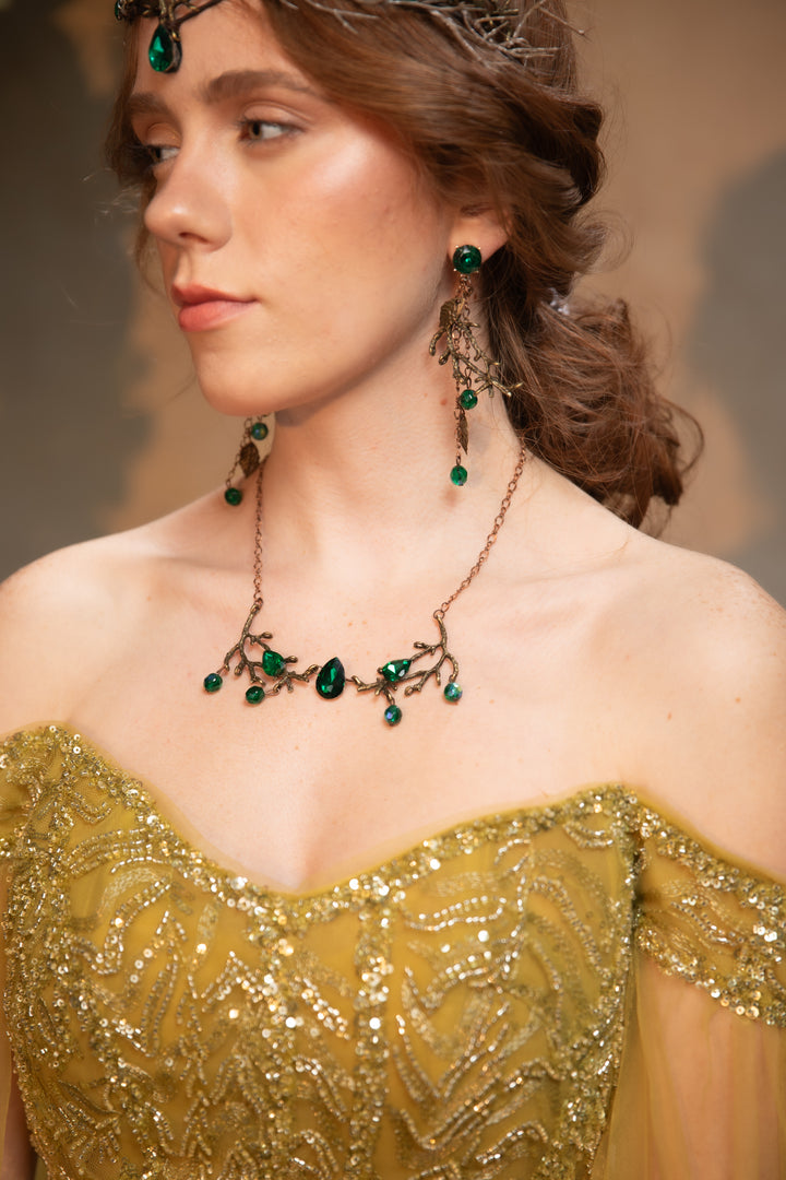 Emerald Green Fairy Tiara - Woodland Bridal & Fantasy Crown