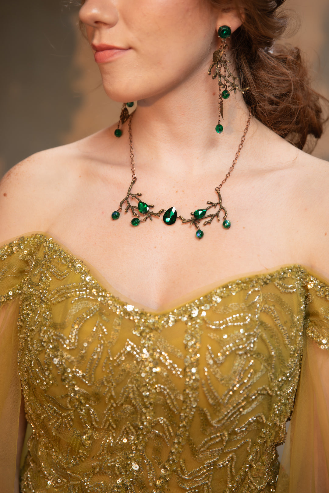 Emerald Green Fairy Tiara - Woodland Bridal & Fantasy Crown