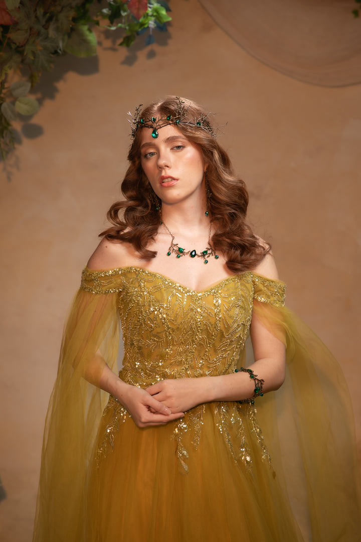 Emerald Green Fairy Tiara - Woodland Bridal & Fantasy Crown