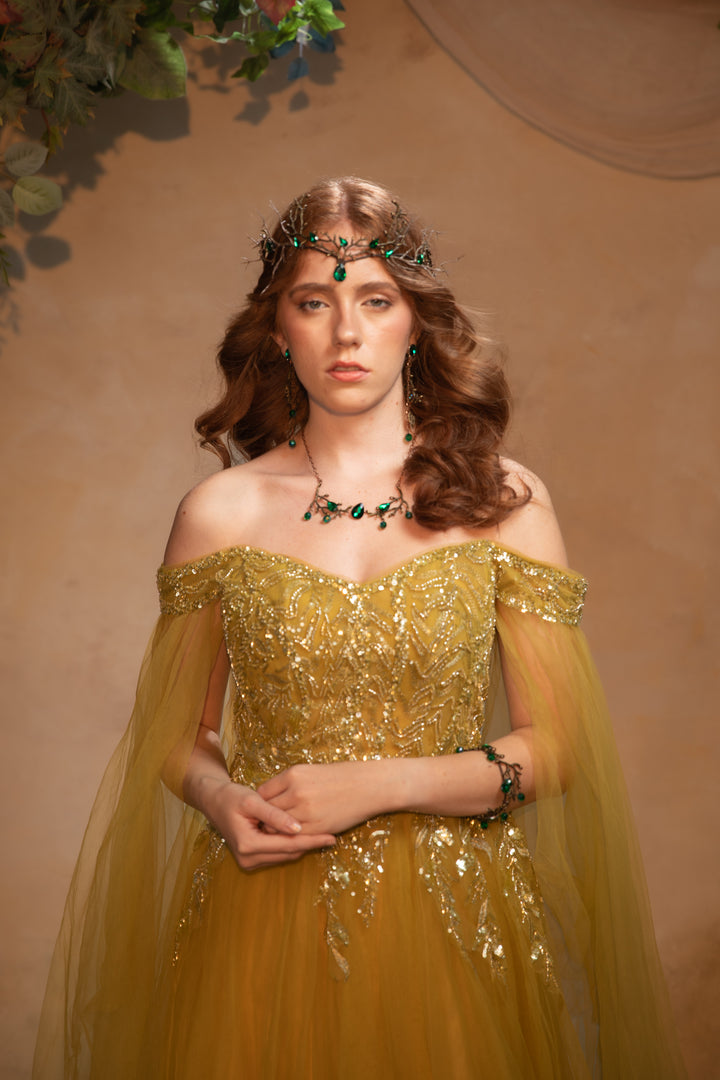 Emerald Green Fairy Tiara - Woodland Bridal & Fantasy Crown