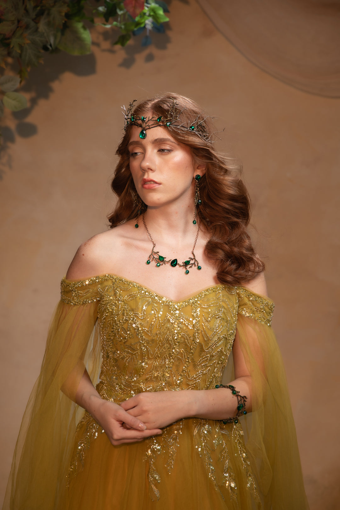 Emerald Green Fairy Tiara - Woodland Bridal & Fantasy Crown