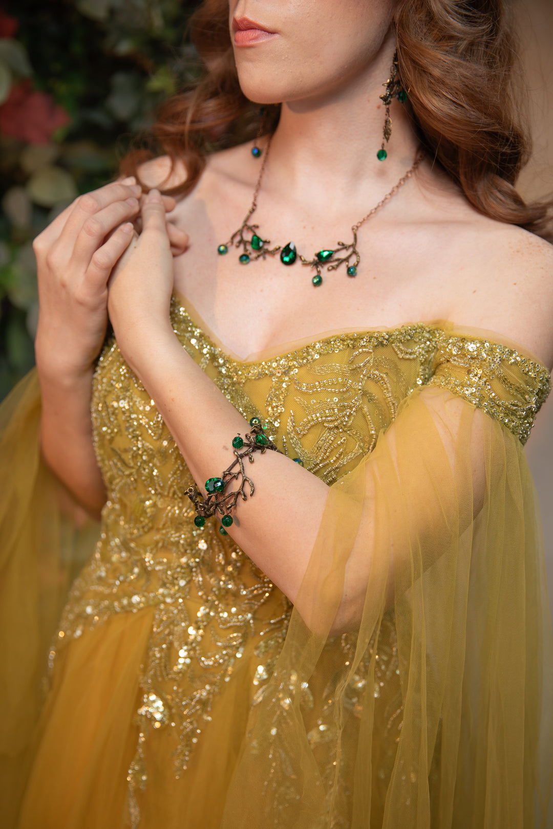 Emerald Green Fairy Tiara - Woodland Bridal & Fantasy Crown