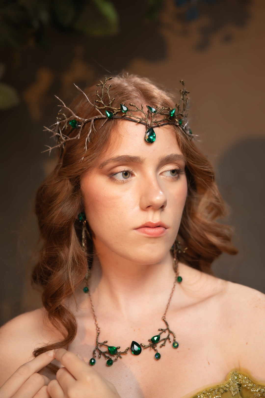 Emerald Green Fairy Tiara - Woodland Bridal & Fantasy Crown