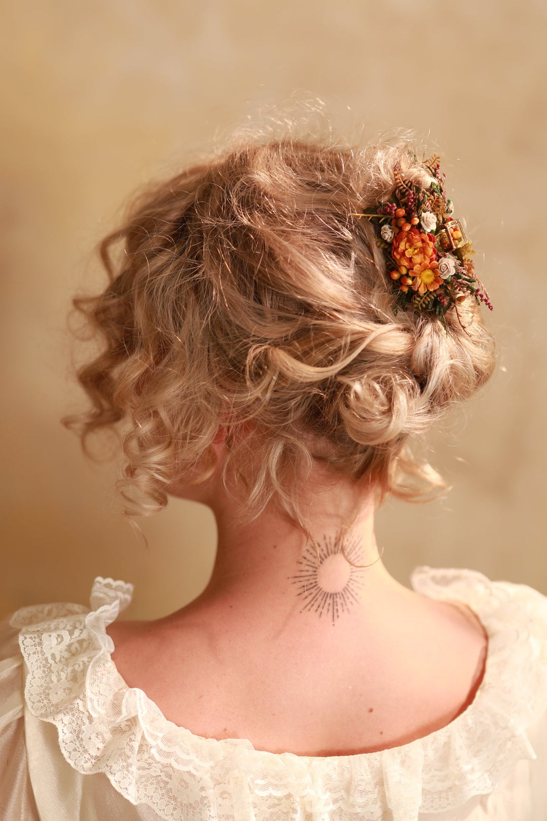 Terracotta hair claw clip - floral hair accessory for everyday wear – handmade floral hair accessory by magaela