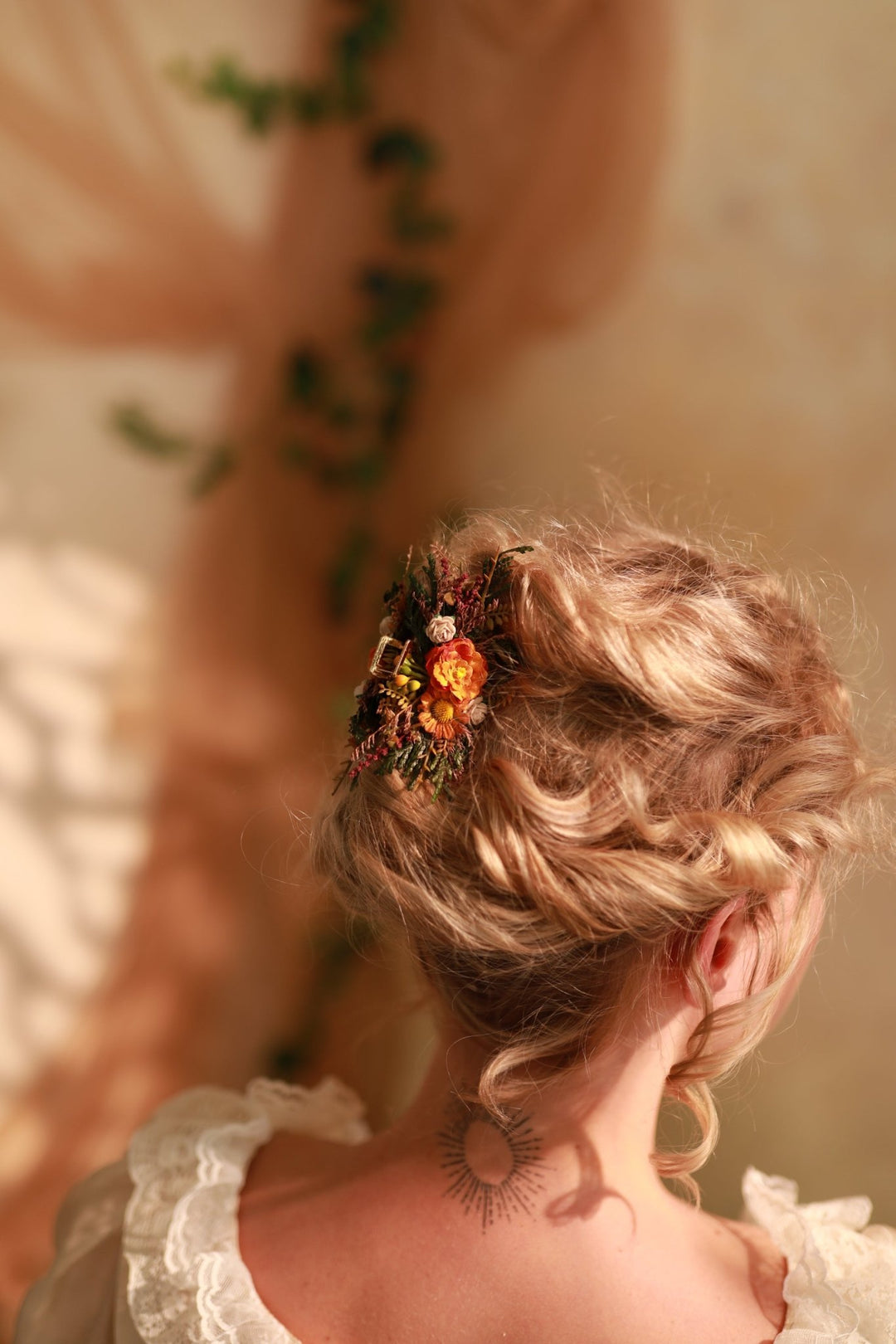 Terracotta hair claw clip - floral hair accessory for everyday wear – handmade floral hair accessory by magaela