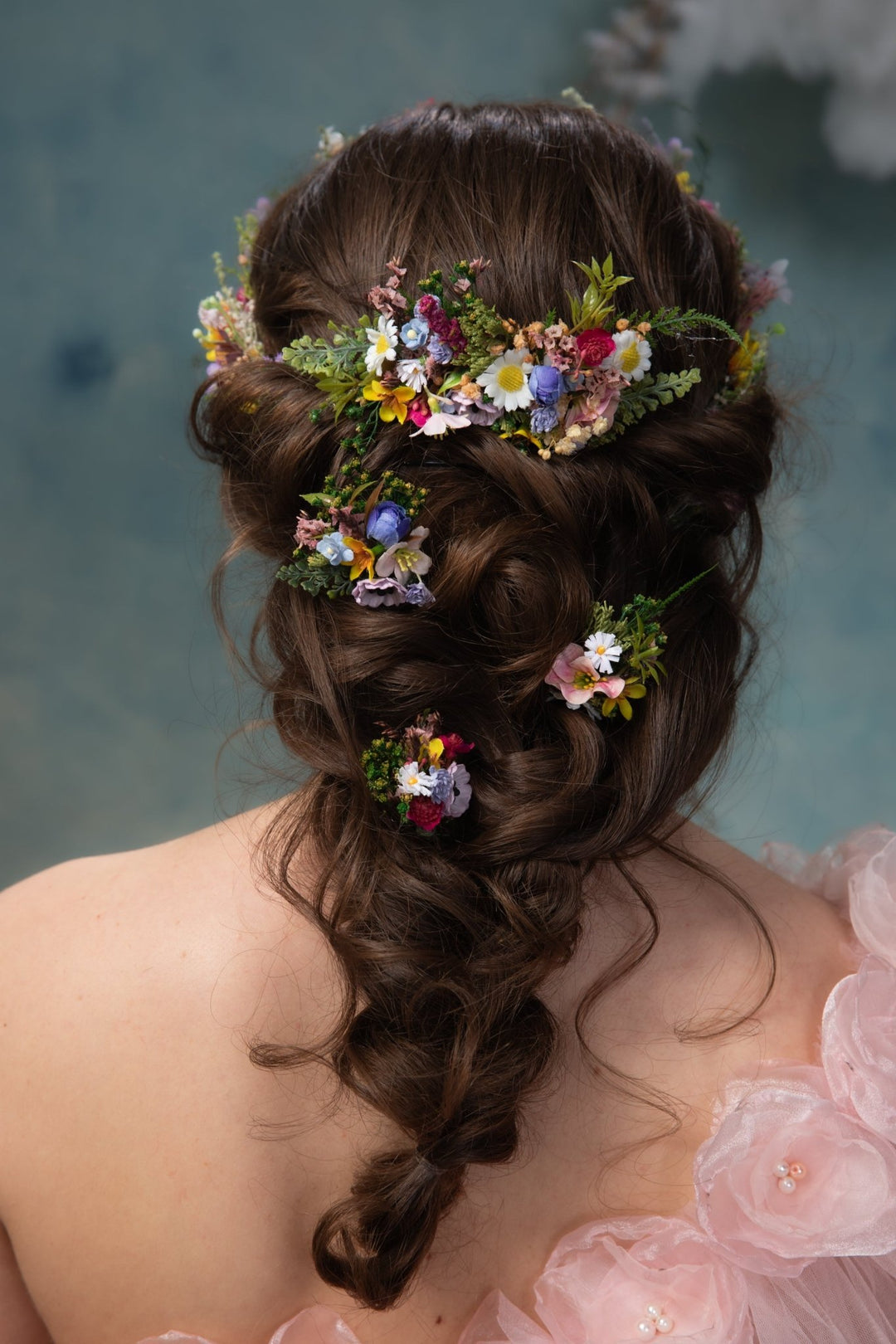 Wildflowers Flower Hair Comb – Romantic Boho Bridal Hair Piece – handmade floral hair accessory by magaela