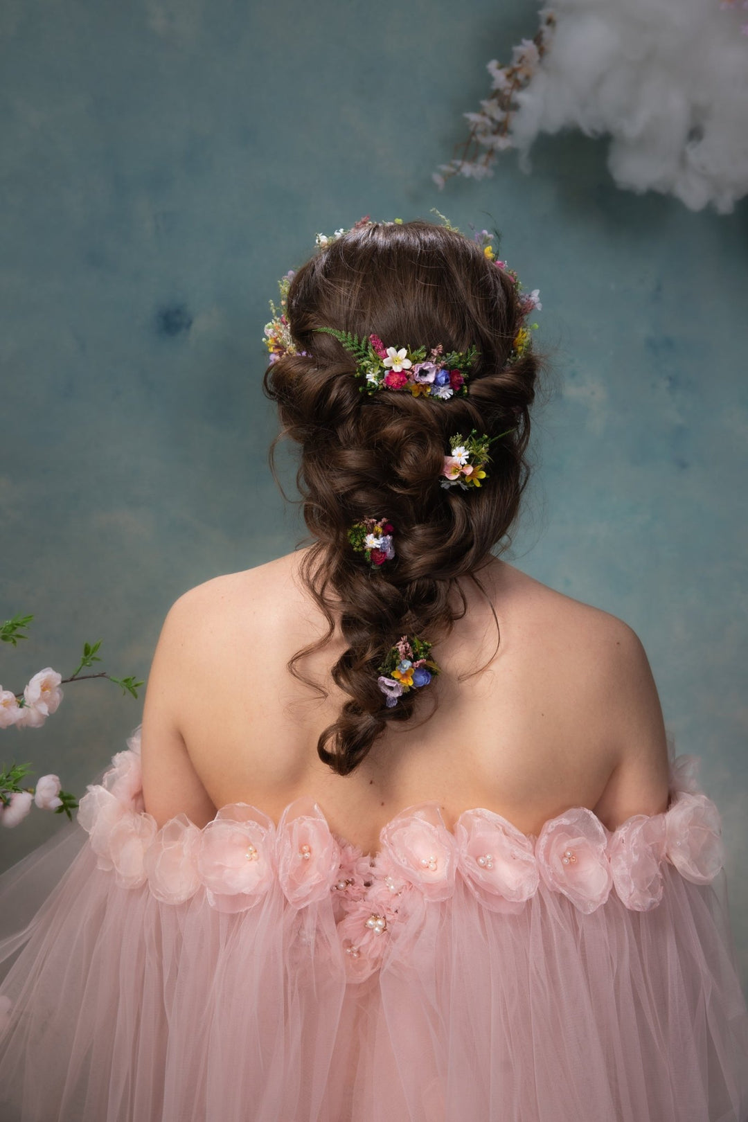 Wildflowers Flower Hair Comb – Romantic Boho Bridal Hair Piece – handmade floral hair accessory by magaela