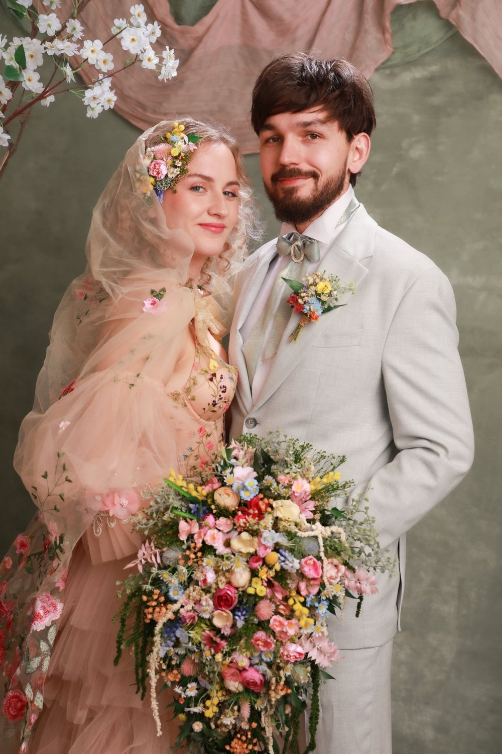 Wildflower Bridal Hair Comb – Vintage Bridgerton Inspired Wedding Hair Accessory – handmade floral hair accessory by magaela