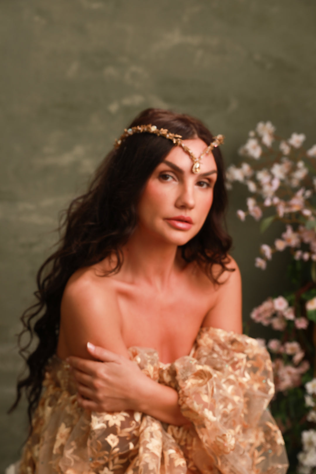 Gold Crystal Bridal Tiara - Enchanted Fairy Crown