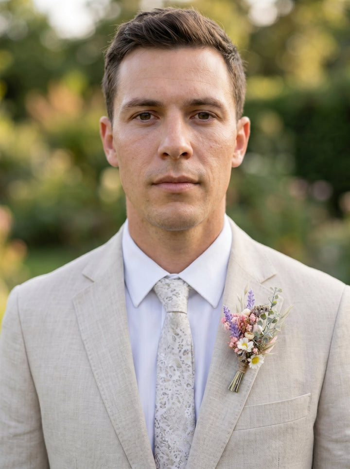 Meadow Flower Boutonniere: Summer Wedding Groom Corsage – handmade floral hair accessory by magaela