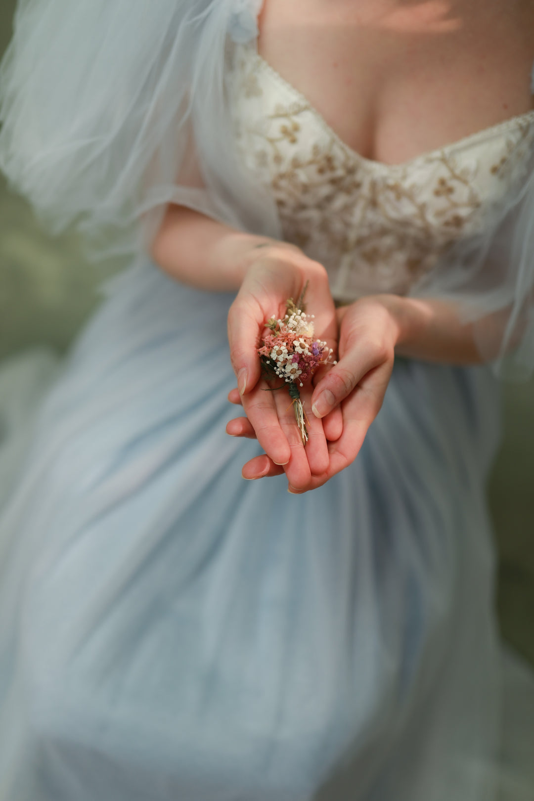 Wildflower Wedding Set – Flower Crown, Hair Comb, Hairpins, Bracelet, Belt, Earrings and Boutonnieres – handmade floral hair accessory by magaela