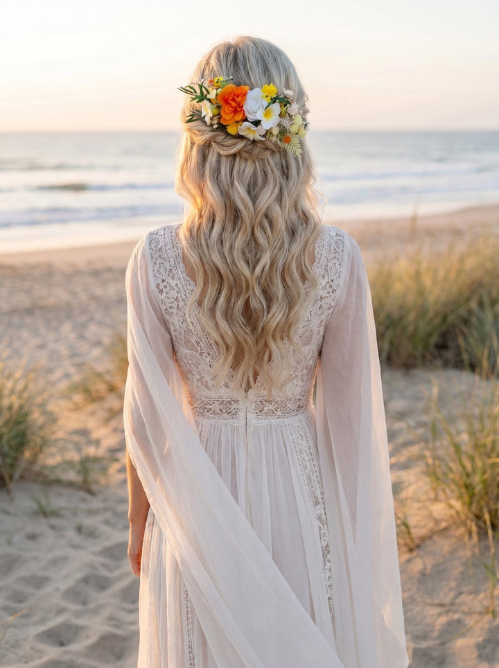 Plumeria Hair Comb & Boutonniere Set: Tropical Beach Wedding – handmade floral hair accessory by magaela