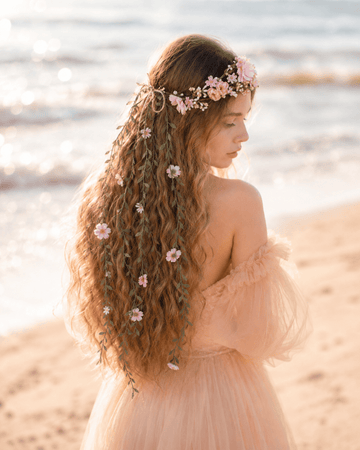 Boho Flower Crown with Cascading Vines