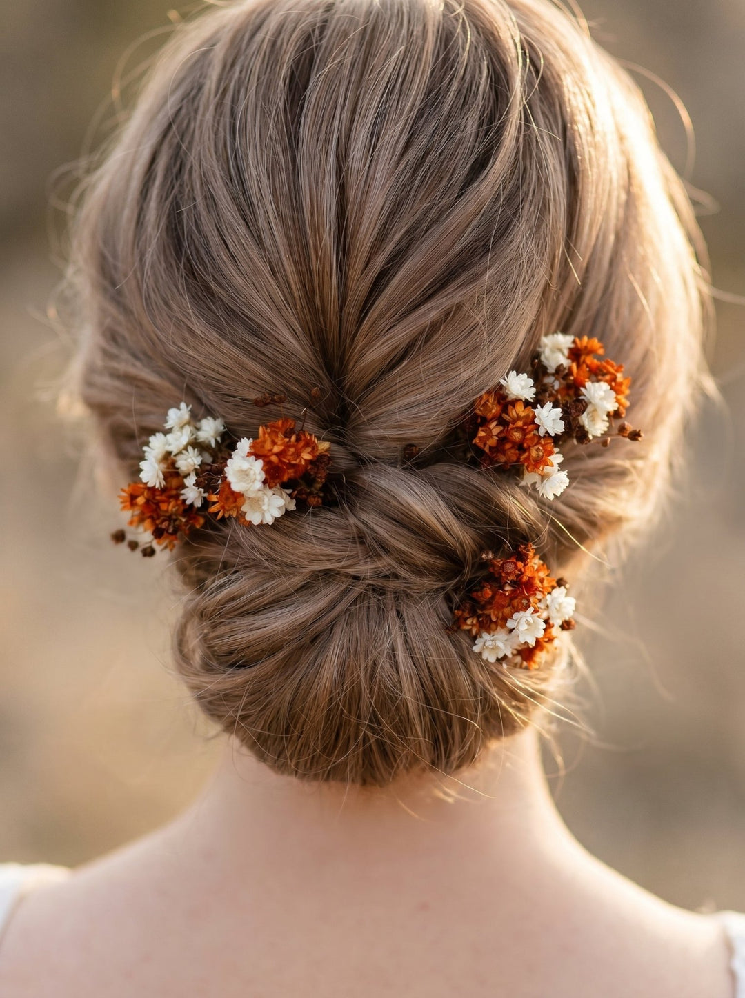 Fall Dried Flower Hairpins: Autumn Wedding Hair Accessories – handmade floral hair accessory by magaela