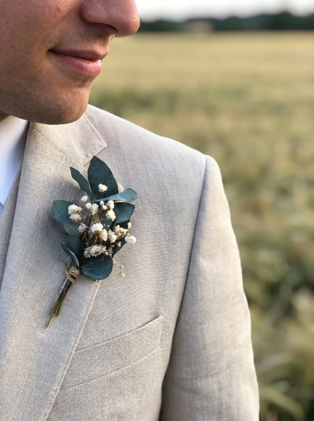 Eucalyptus Boutonniere: Greenery Wedding Groom Accessory – handmade floral hair accessory by magaela