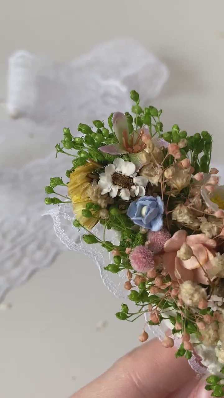 Pastel Flower Bridal Belt: Boho Meadow Wedding Dress Accessory