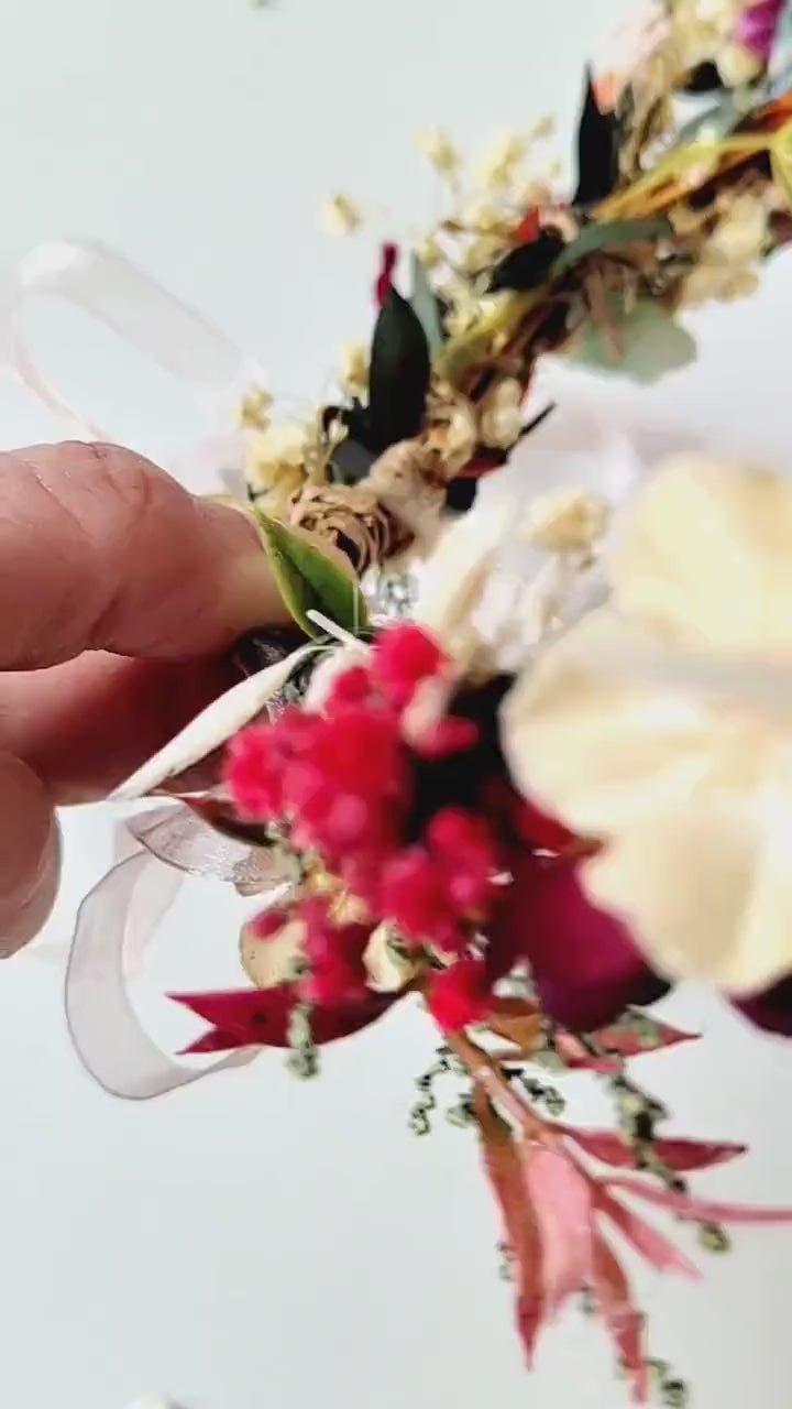 Wildflower Hair Crown: Boho Bridal Wreath, Summer Wedding Accessories