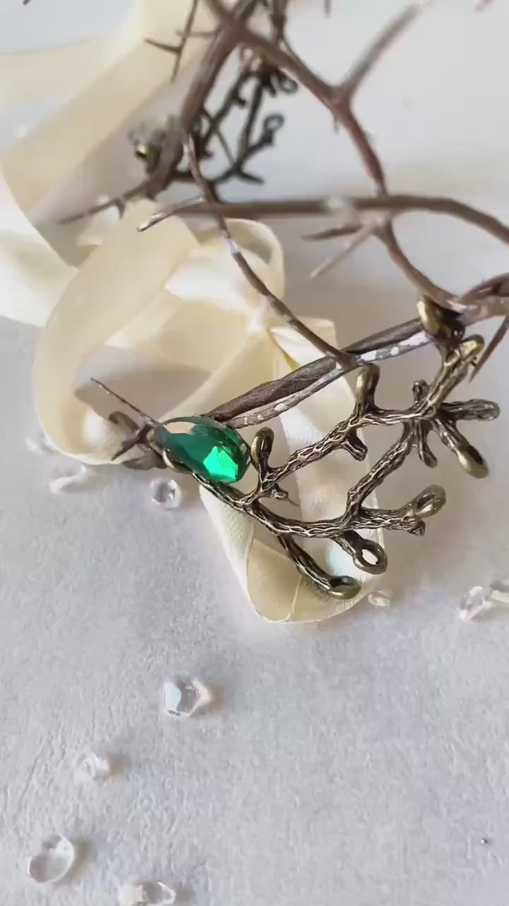 Emerald Green Fairy Crown: Woodland Wedding Bridal Tiara