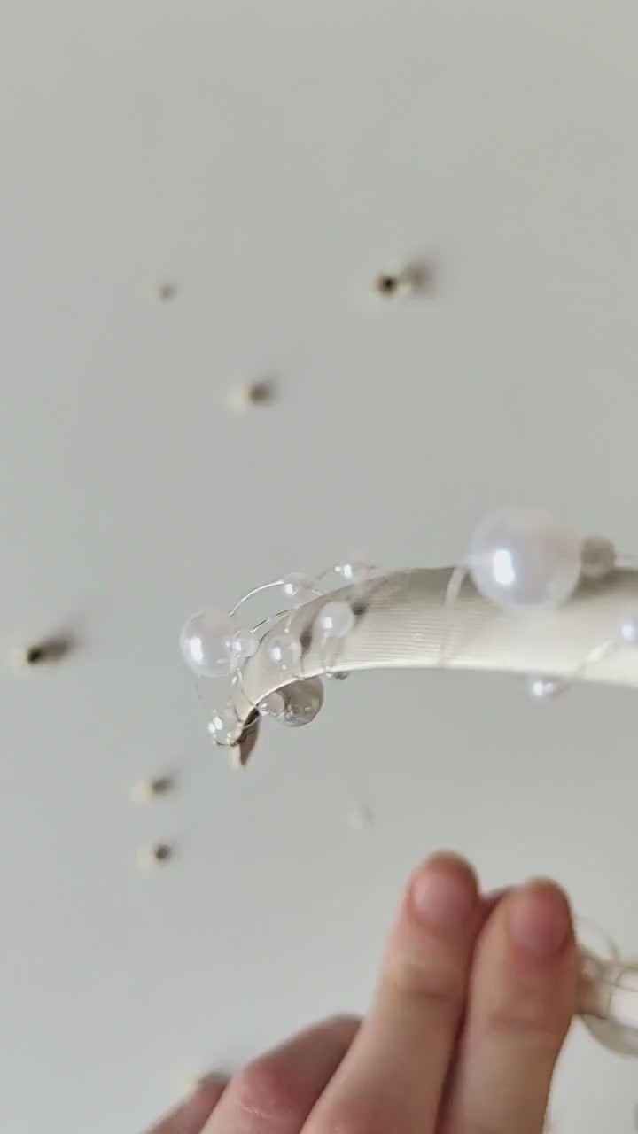 White Flower Crown: First Communion Headband with Pearls