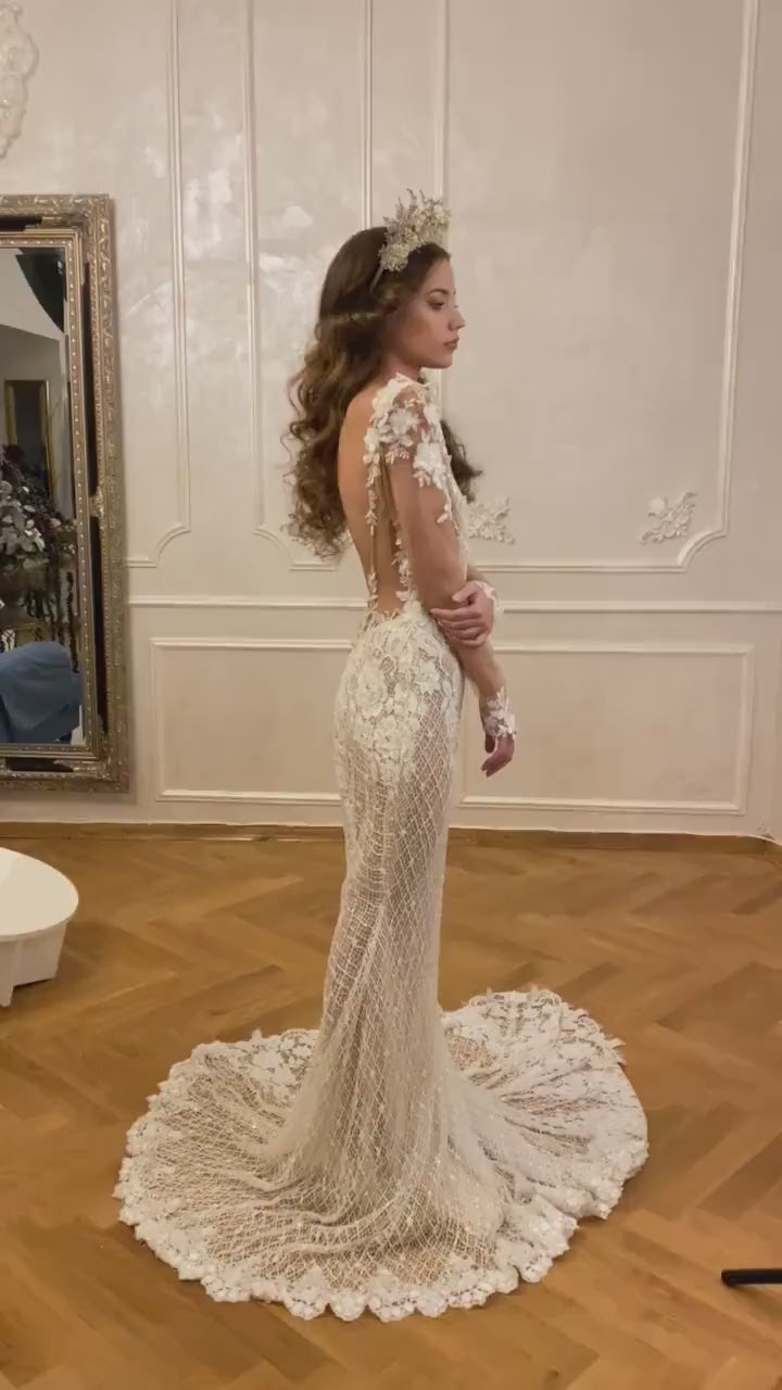 Ivory Flower Bridal Headband: Preserved Flower Wedding Hair Crown