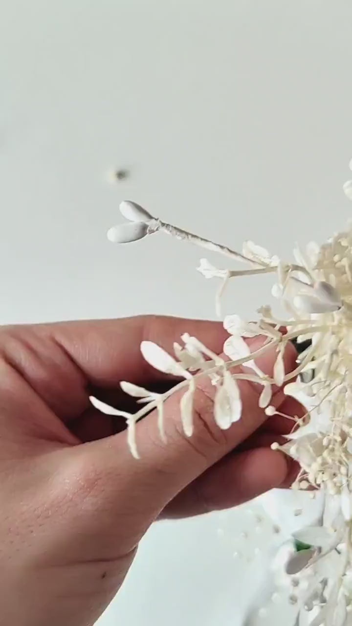 Flower Hair Clip with Veil: First Communion Headpiece