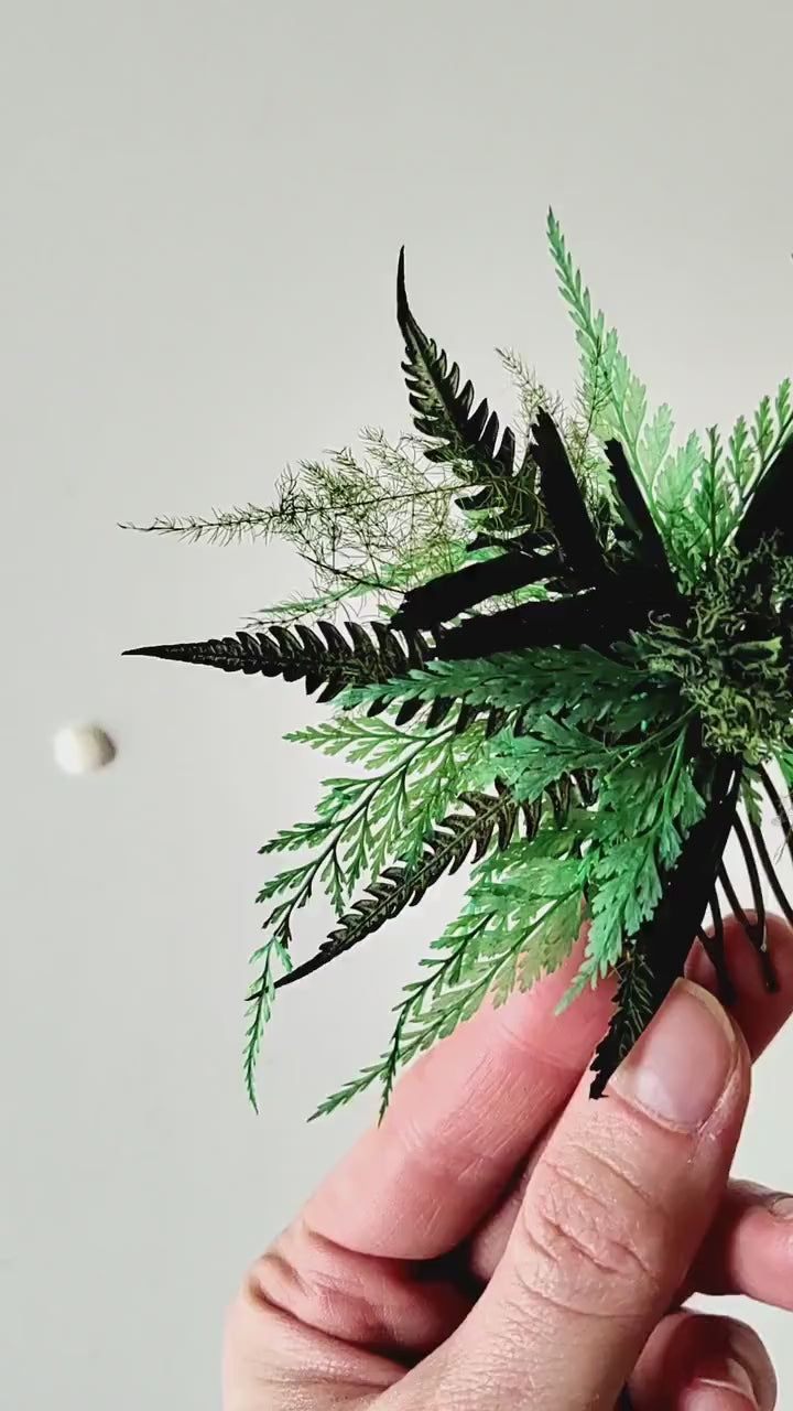 Fern Bridal Hair Comb: Preserved Greenery Flower, Woodland Wedding