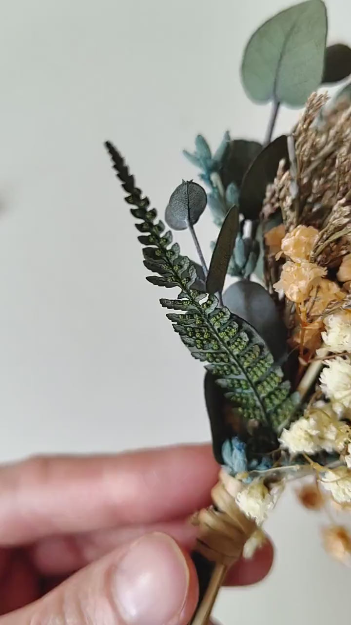 Blush Rose Groom Boutonniere: Preserved Flower Lapel Corsage