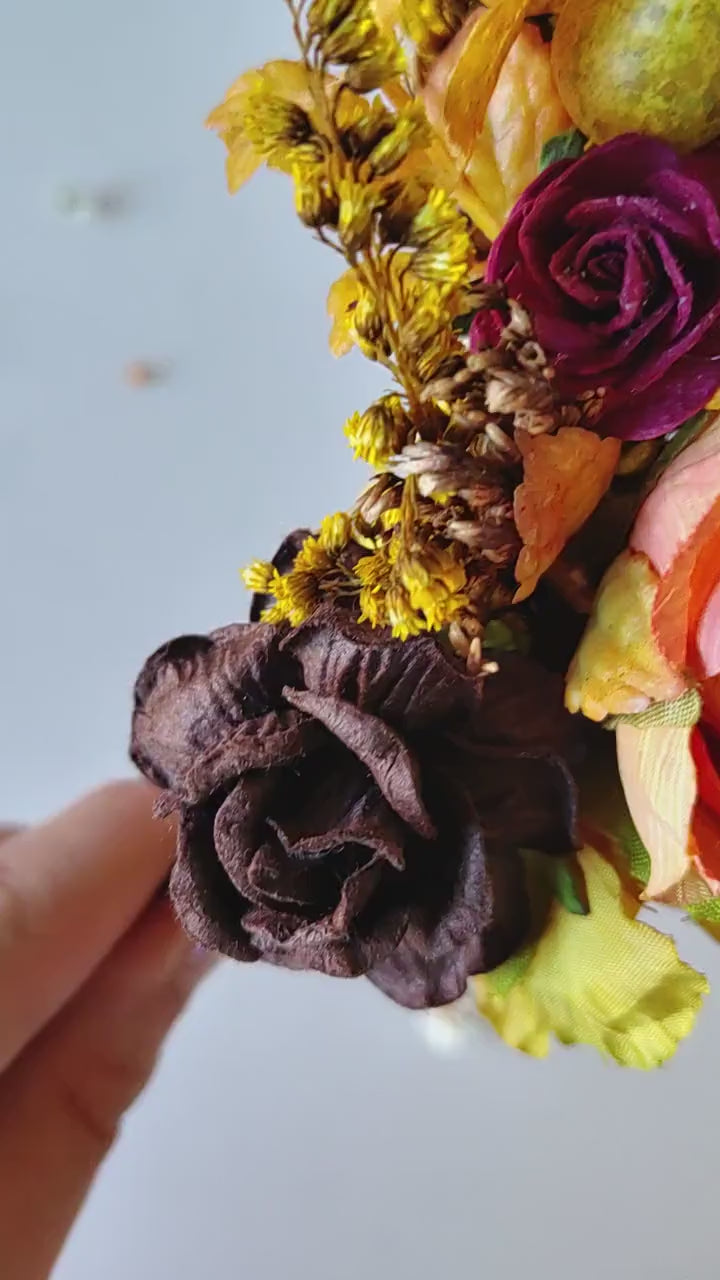 Autumn Flower Headband: Fall Wedding Hair Piece with Pears