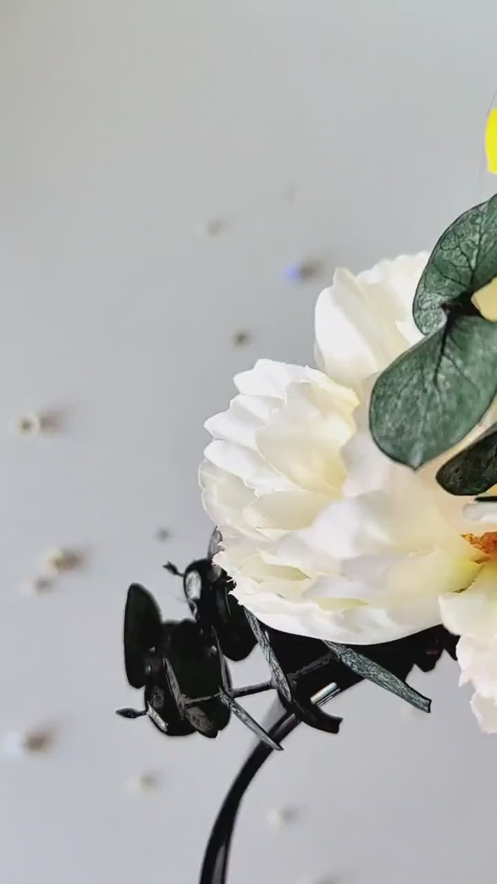 Frida Flower Crown Headband: Daisy Anemone, Reversible Summer Meadow